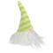 7.5" Lime Green & White Striped Hat Spring Gnome